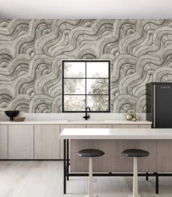 Sediment #2© Wallpaper In Gris -Drop It Modern Sales Sediment2 kitchenoriginal3
