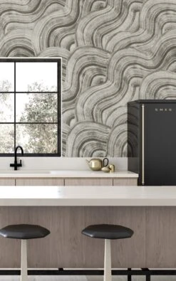 Sediment #2© Wallpaper In Gris -Drop It Modern Sales Sediment2 kitchenoriginal3 CROP