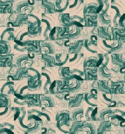 Sediment #3© Wallpaper In Emerald -Drop It Modern Sales Sediment3 Emerald