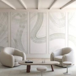 Sediment #1© Mural Wallpaper In Pistachio -Drop It Modern Sales Sediment 1 2 final 2