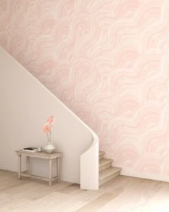 Sediment #2© Wallpaper In Blush -Drop It Modern Sales Sediment 2stairsceneblushfinal