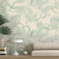 Sediment #3© Wallpaper In Mint -Drop It Modern Sales Sediment 3 Mint Final