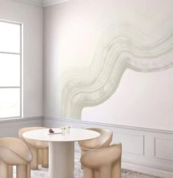Sediment #4© Mural Wallpaper In Matcha -Drop It Modern Sales Sediment 4scene2Pistachiofinalcrop1