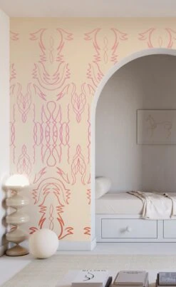 Side Saddle© Wallpaper In Antique Rose -Drop It Modern Sales SideSaddle AntiqueRose FinalCROP1