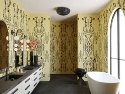 Side Saddle© Wallpaper In Gold Rush -Drop It Modern Sales SideSaddle GoldRush Final