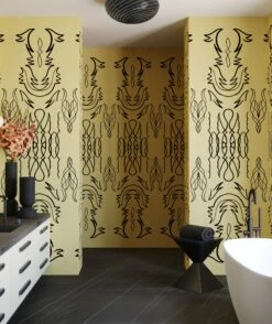 Side Saddle© Wallpaper In Gold Rush -Drop It Modern Sales SideSaddle GoldRush FinalCROP1