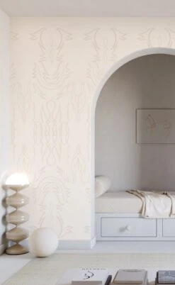 Side Saddle© Wallpaper In Milk -Drop It Modern Sales SideSaddle Milk FinalCROP1