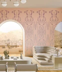 Side Saddle© Wallpaper In Pixie Pink -Drop It Modern Sales SideSaddle PixiePink FinalCROP1