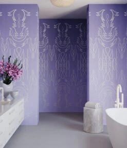 Side Saddle© Wallpaper In Purple Haze -Drop It Modern Sales SideSaddle PurpleHaze FinalCROP1