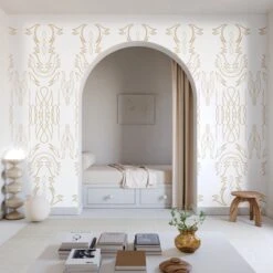 Side Saddle© Wallpaper In Sand -Drop It Modern Sales SideSaddle Sand Final