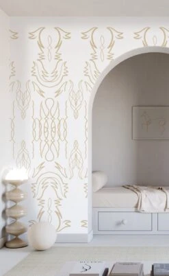 Side Saddle© Wallpaper In Sand -Drop It Modern Sales SideSaddle Sand FinalCROP1