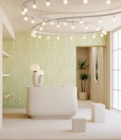 Side Saddle© Wallpaper In Stonecrop -Drop It Modern Sales SideSaddle Stonecrop FInal 2CROP1