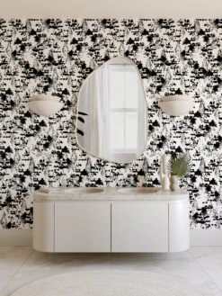 Snakeskin© Wallpaper In Black + Cremé -Drop It Modern Sales Snakeskin Black Creme Final