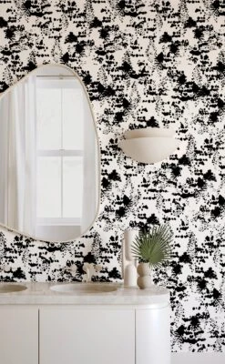 Snakeskin© Wallpaper In Black + Cremé -Drop It Modern Sales Snakeskin Black Creme FinalCROP