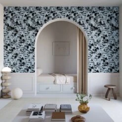 Snakeskin© Wallpaper In Buxton Blue -Drop It Modern Sales Snakeskin BuxtonBlue Final