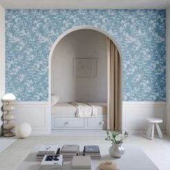 Snakeskin© Wallpaper In Cornflower -Drop It Modern Sales Snakeskin Cornflower Final