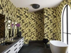 Snakeskin© Wallpaper In Gold Rush -Drop It Modern Sales Snakeskin GoldRush Final 1