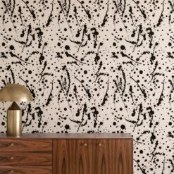 Spot On© Wallpaper In Black + Cremé -Drop It Modern Sales SpotOn Black Creme edit Final