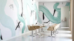 Untamed© Mural Wallpaper In Teal -Drop It Modern Sales TEALweb
