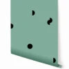 Mezzaluna© Wallpaper In Teal + Black