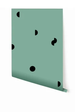 Mezzaluna© Wallpaper In Teal + Black