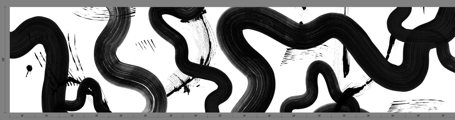 Untamed© Mural Wallpaper In Black + White 2 Untamed© Mural Wallpaper In Black + White - Image 2