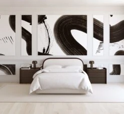 Untamed© Mural Wallpaper In Black + White 7 Untamed© Mural Wallpaper In Black + White -Drop It Modern Sales Untamed Black White rendering