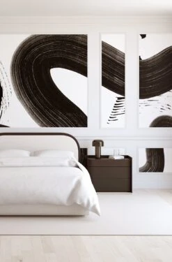 Untamed© Mural Wallpaper In Black + White 8 Untamed© Mural Wallpaper In Black + White -Drop It Modern Sales Untamed Black White rendering 2