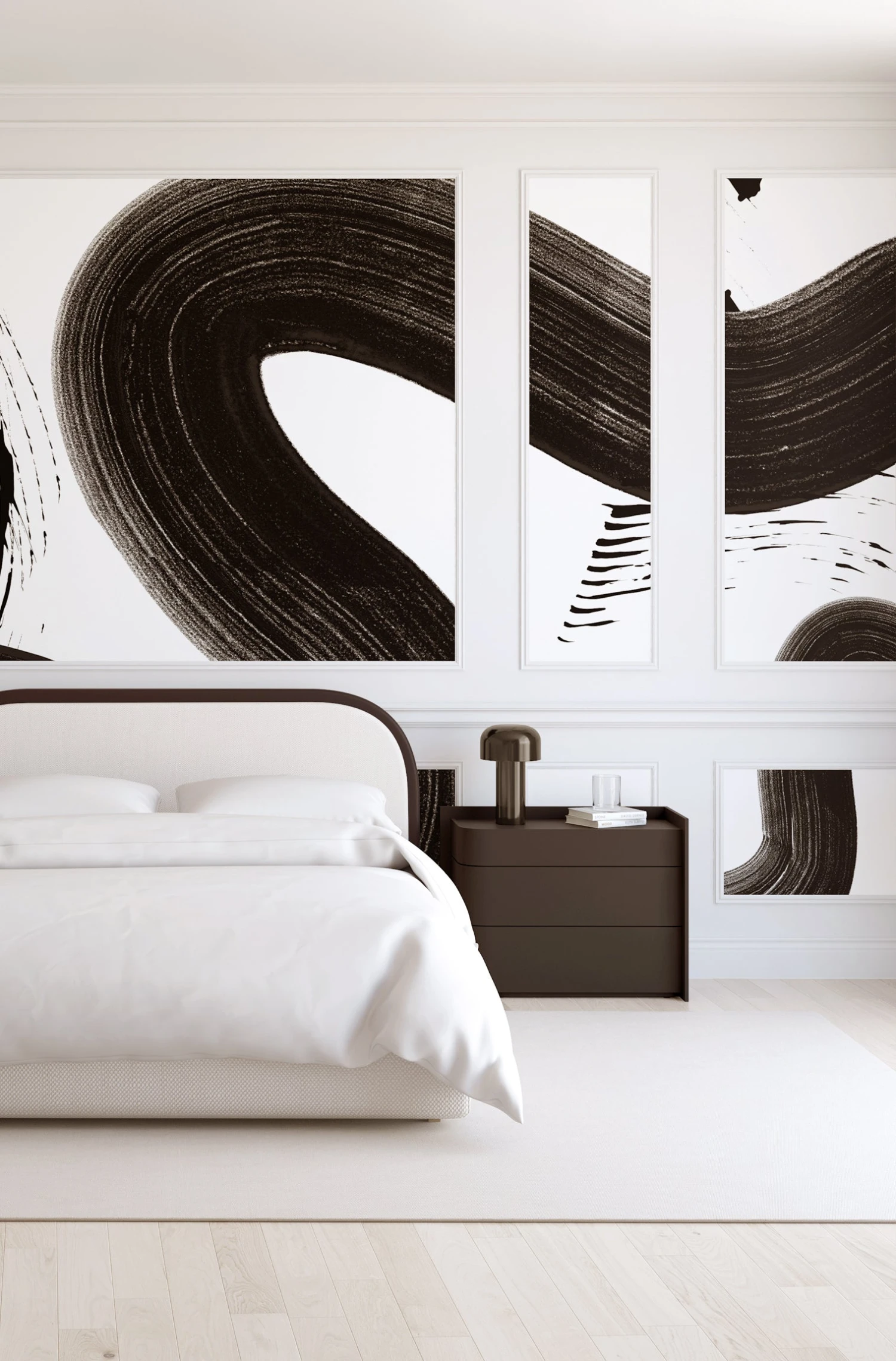 Untamed© Mural Wallpaper In Black + White 4 Untamed© Mural Wallpaper In Black + White - Image 4