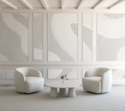 Untamed© Mural Wallpaper In Pewter -Drop It Modern Sales Untamed Pewter rendering