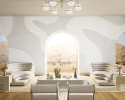 Untamed© Mural Wallpaper In Pewter -Drop It Modern Sales Untamed Pewter rendering 2