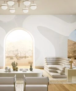 Untamed© Mural Wallpaper In Pewter -Drop It Modern Sales Untamed Pewter rendering 4