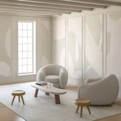 Untamed© Mural Wallpaper In Soapstone -Drop It Modern Sales Untamed Soapstone rendering