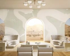 Untamed© Mural Wallpaper In Soapstone -Drop It Modern Sales Untamed Soapstone rendering 2