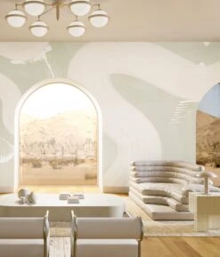 Untamed© Mural Wallpaper In Soapstone -Drop It Modern Sales Untamed Soapstone rendering 3