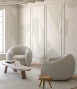 Untamed© Mural Wallpaper In Soapstone -Drop It Modern Sales Untamed Soapstone rendering 4