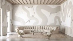 Untamed© Mural Wallpaper In Soft Grey -Drop It Modern Sales Untamed Softgrey rendering