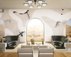 Untamed© Mural Wallpaper In Stone -Drop It Modern Sales Untamed Stone rendering
