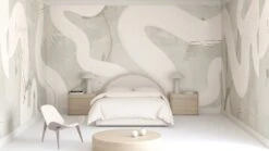 Untamed© Mural Wallpaper In Stonecrop -Drop It Modern Sales Untamed Stonecrop rendering