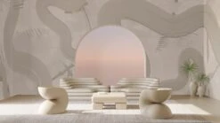 Untamed© Mural Wallpaper In Cobble -Drop It Modern Sales Untamed cobble render 13