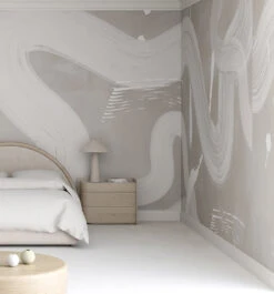 Untamed© Mural Wallpaper In Cement -Drop It Modern Sales Untamed grey 1webcrop 2