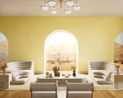 Western Damask© Wallpaper In Yellowstone -Drop It Modern Sales WESTERNDAMASKMURAL Yellowstone