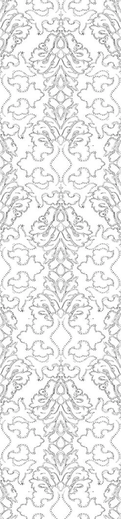 Western Damask© Wallpaper In Black + White -Drop It Modern Sales WESTERNDAMASK BLACK WHITE