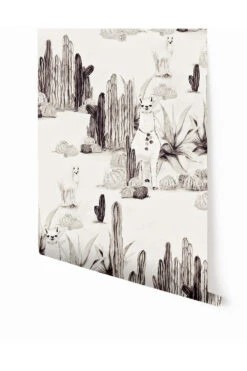 Desert Llama© Wallpaper In Black + Cremé