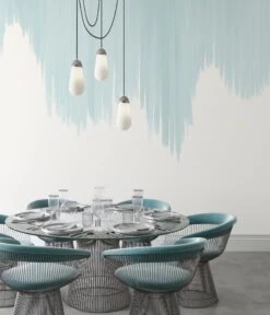 Wavelength© Mural Wallpaper In Aqua 8 Wavelength© Mural Wallpaper In Aqua -Drop It Modern Sales Wavelength Aqua rendering 2