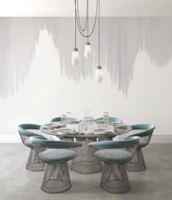 Wavelength© Mural Wallpaper In Acid Wash -Drop It Modern Sales Wavelength Grey rendering