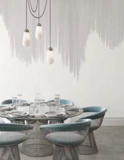 Wavelength© Mural Wallpaper In Acid Wash -Drop It Modern Sales Wavelength Grey rendering 2