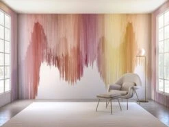 Wavelength© Mural Wallpaper In Lilac -Drop It Modern Sales Wavelength Lilac Final