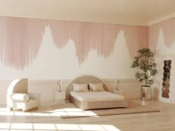 Wavelength© Mural Wallpaper In Petal -Drop It Modern Sales Wavelength Petal rendering