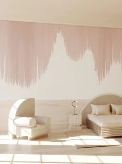 Wavelength© Mural Wallpaper In Petal -Drop It Modern Sales Wavelength Petal rendering 2